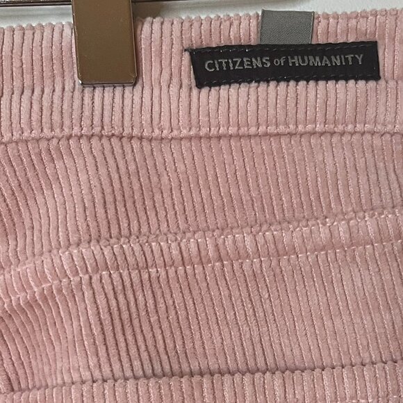 Citizens of Humanity Olivia High Rise Slim Ankle Corduroy Jean in Blush Pink 27 - Picture 4 of 7